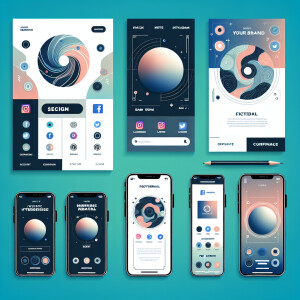 Design a set of visually coherent social media templates appropr...