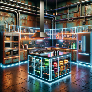 Industrial Modern Cyberpunk kitchen