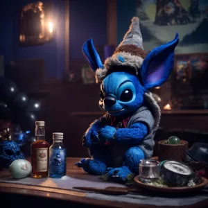 An intricately detailed and Disney-inspired zombified version of...