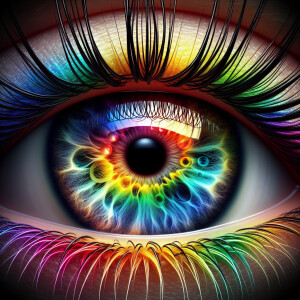 Rainbow colored eyes