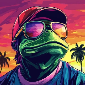 MEME PEPE in GTA art style, test, in the style of a Grand Theft...