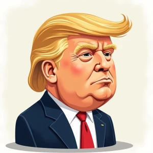 Cartoon vector image of Donald trump