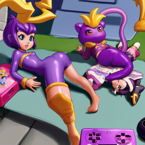 Girl play PlayStation 80x Spyro