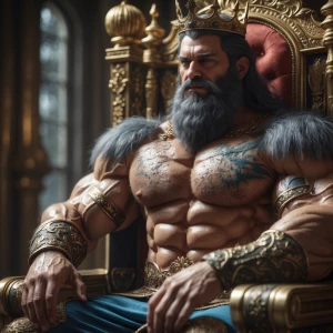 The muscular hairy prince  fullyneikein king was showing off   t...