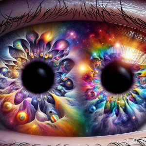 rainbow inside eyes color