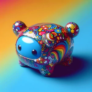A cute plastic art toy. The embodiment of creative joy.