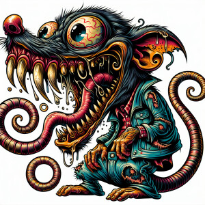 Rat Finkl in an new school tattoo style