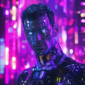 "A cinematic full body shot of a male character with striking si...