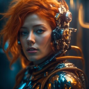 Photorealistic image. High resolution. Light ginger haired femal...