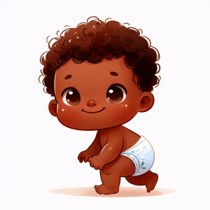 a single picture of a cute African American baby with curly hair...