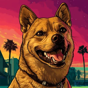 MEME DOGE in GTA art style — KRIS — in the style of a Grand Thef...