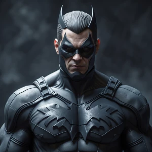 Create an image of Bane, the iconic DC Comics supervillain, show...