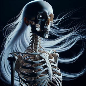 Zephyr, skeleton woman, hyper realistic