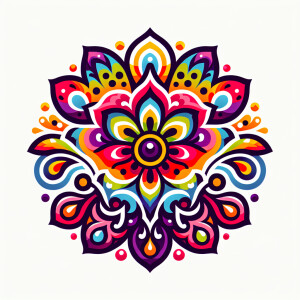 A colorful logo boho paisley tie die rainbow themed logo
In col...