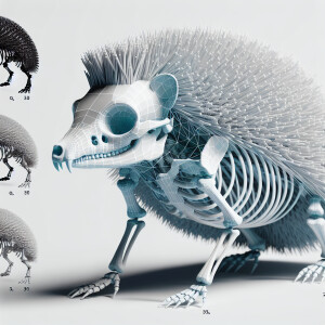 Ежик с огромными лапами и большими зубами