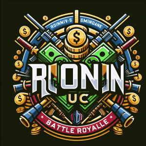 Нарисуй логотип с деньгами и игрой в пабг с надписью RONIN UC