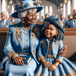 Adjust the 3-D realistic image to depict the African-American gr...