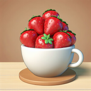 A cup of strawberries