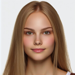 Young woman with Scandinavian features, fair skin, light blonde...