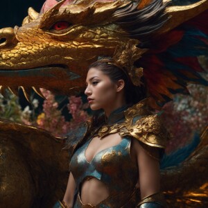 A dragon guarding a treasure hoard (8k, RAW photo, best quality,...