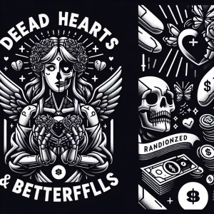 Shaped Logo
 brand name [Dead Hearts & Butterflies]
Anime logo
E...