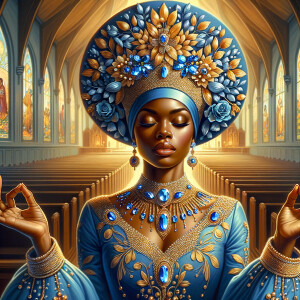 Create an illustration that embodies spirituality and a deep con...