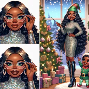 A stylish African-American character resembling Betty Boop has l...