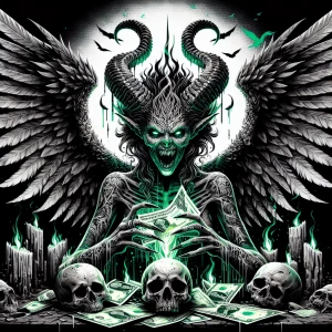 Reds, blues.( Dripping cartoon style art like on an acid trip li...