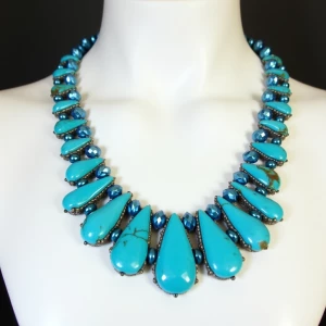 Design a collar-style necklace that resembles a mermaid's treasu...