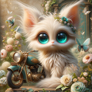 Imagine a fluffy, enchanting creature with oversized, glistening...