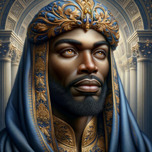 A hyper-realistic image of an African-American Jesus Christ, ser...