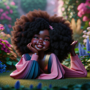 Create a highly realistic three-dimensional image of an exuberan...