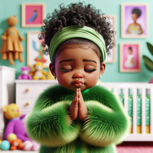 A 3D realistic illustration of a light-skinned African-American...