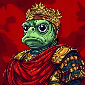 Pepe with pumped-up lips of a bright red color in carton style...