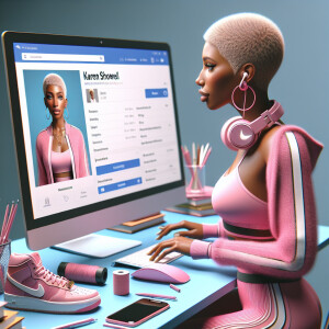 A beautiful light skin African American woman with with a pink j...