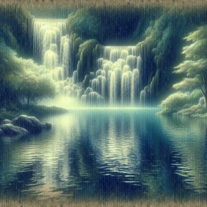 The Water Flows Soft falls, gentle ripples, a quiet poo:c A peac...