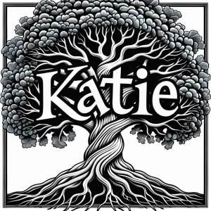 Create a detailed black-and-white name art design incorporating...