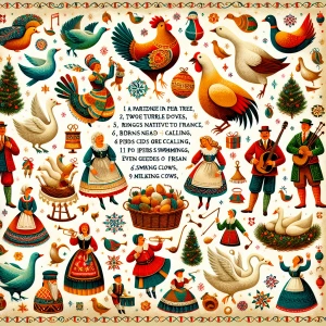 Create a vibrant collage featuring the whimsical gifts from "The...