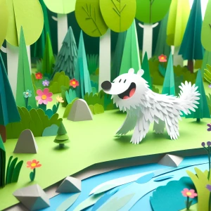Paper animation
A animal in the forest playing