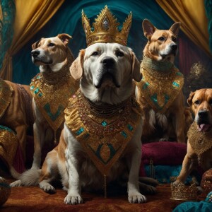 Create an 8K UHD photorealistic image depicting the Dog Kings fr...