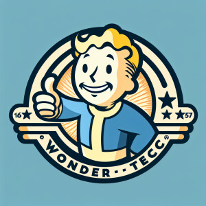 I want a logo with the vault boy from fallout and the name of my...