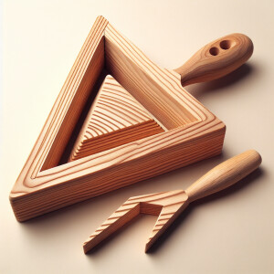 Diseña un molde de madera sencillo para crear conos de forma tri...