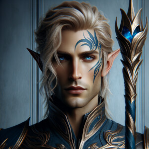 A very attractive, tall elven male of the Aen Elle with a mascul...