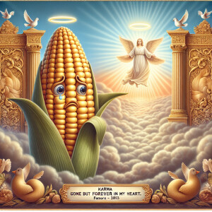 A heartwarming and intricate memorial painting of a anamorphic e...