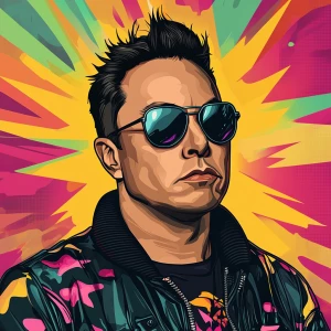 Elon Musk in GTA art style — make him look like hes on ketamine...