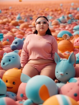 cute Avatar in 3D Pixar style, cute, chubby, white background, f...