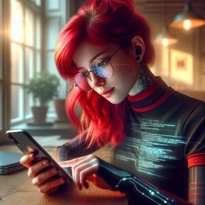 Generate an image of a photorealistic, tech-savvy 19-year-old eu...