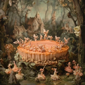 Create a hyperrealistic image of a magical elfin forest with a v...