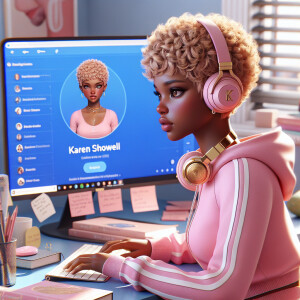 A beautiful light skin African American woman with with a pink j...