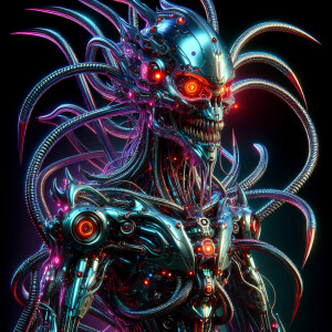 A cybernetically enhanced Quillback robot, a mix of futuristic t...